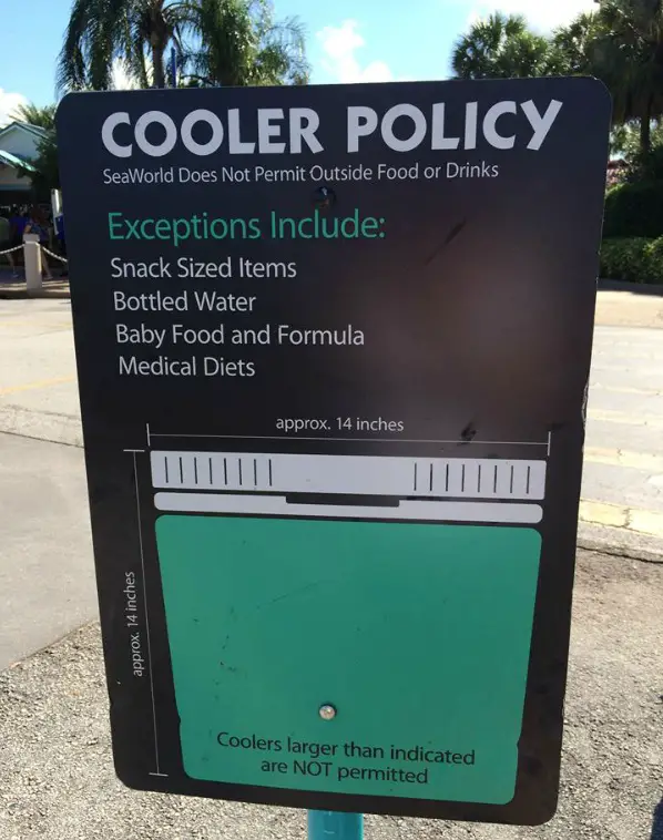 Cooler Policy no SeaWorld
