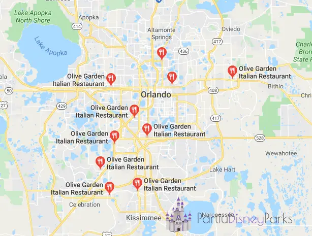 Olive Garden Orlando pela Cidade