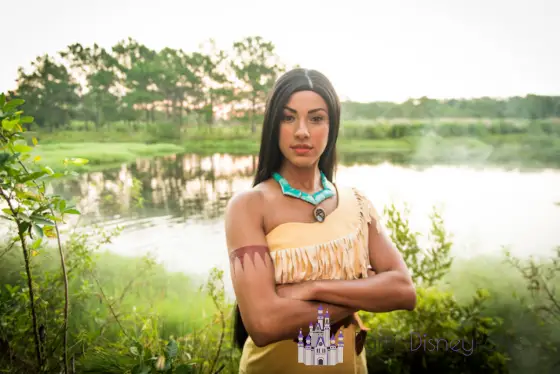 Foto con Pocahontas en Animal Kingdom