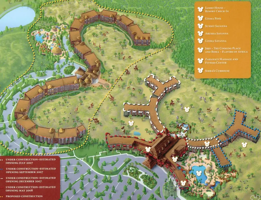 Mapa de Animal Kingdom Lodge