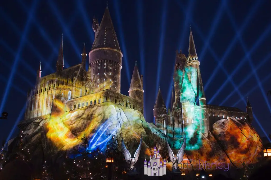 The Nighttime Lights at Hogwarts Castle