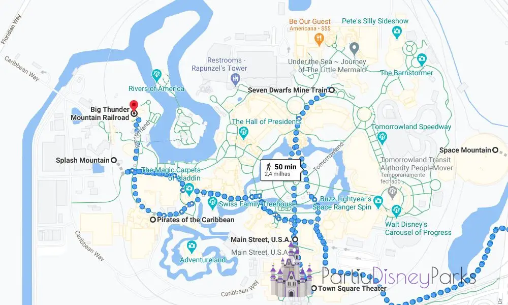 Mapa de Magic Kingdom sin planificación - Mapa de parques de Orlando