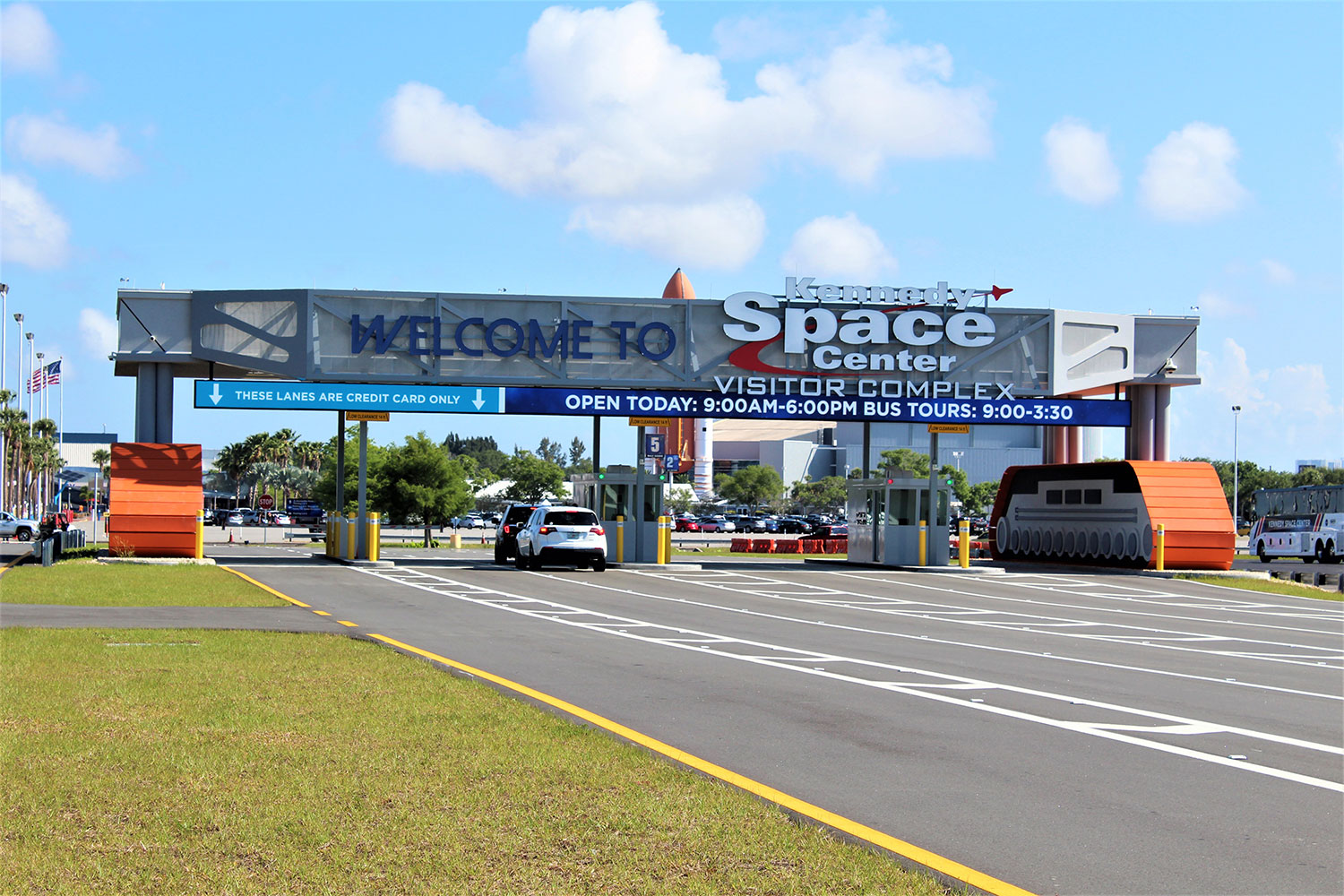 Estacionamento do Kennedy Space Center na Flórida
