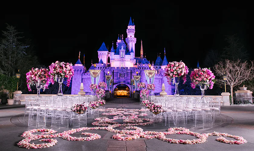 The Sleeping Beauty Castle Forecourt - Casamento na Disneyland California
