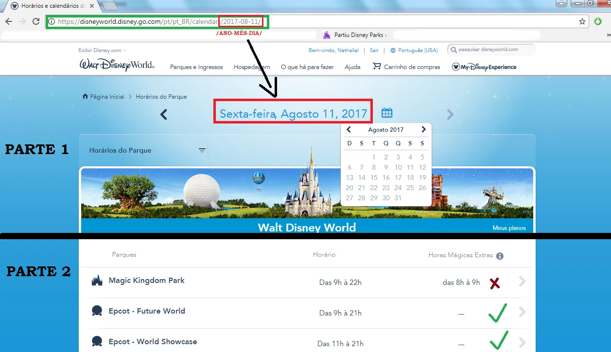 How to Choose the Best Day to Go to Disney Parks - Screenshot Guide
