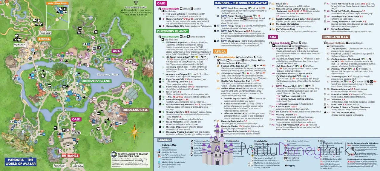 Voici la carte du parc Animal Kingdom.