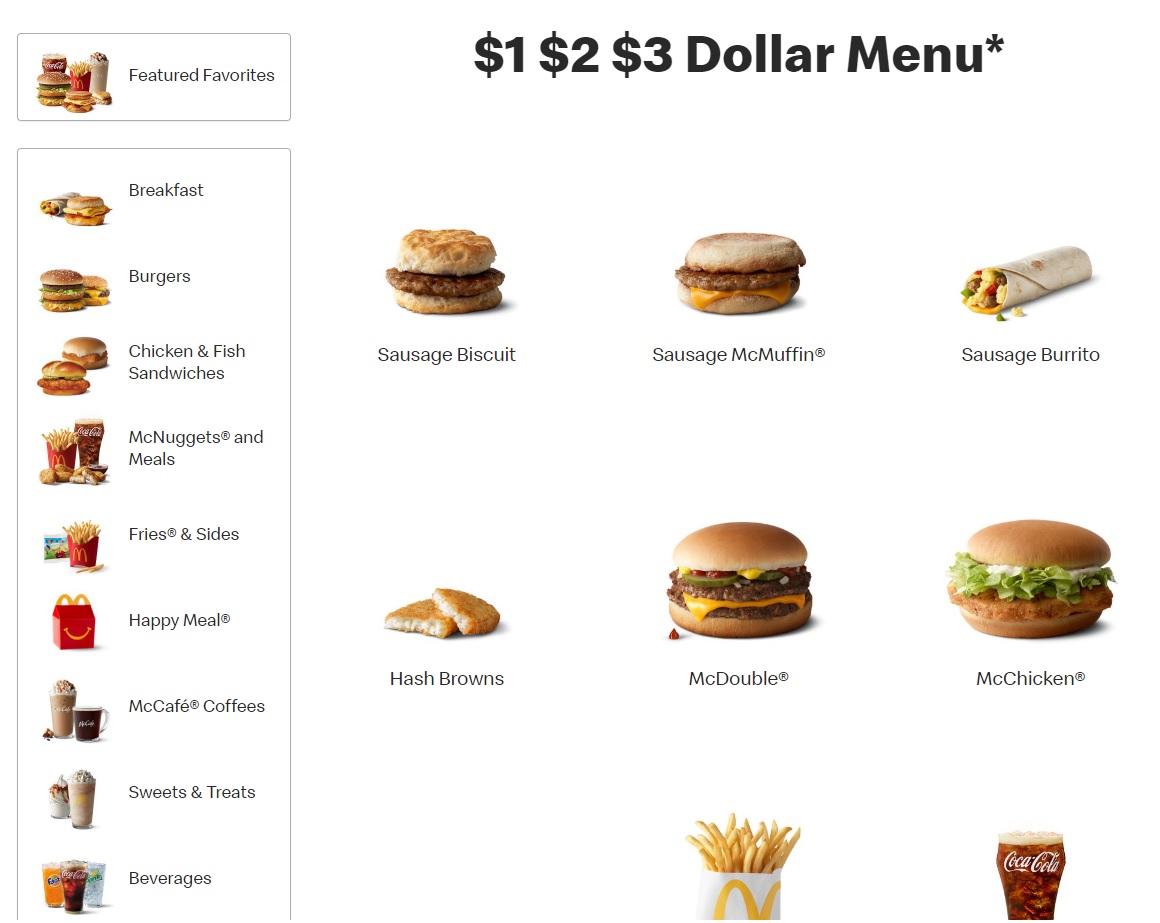Menu en dollars - Le plus grand McDonald's du monde