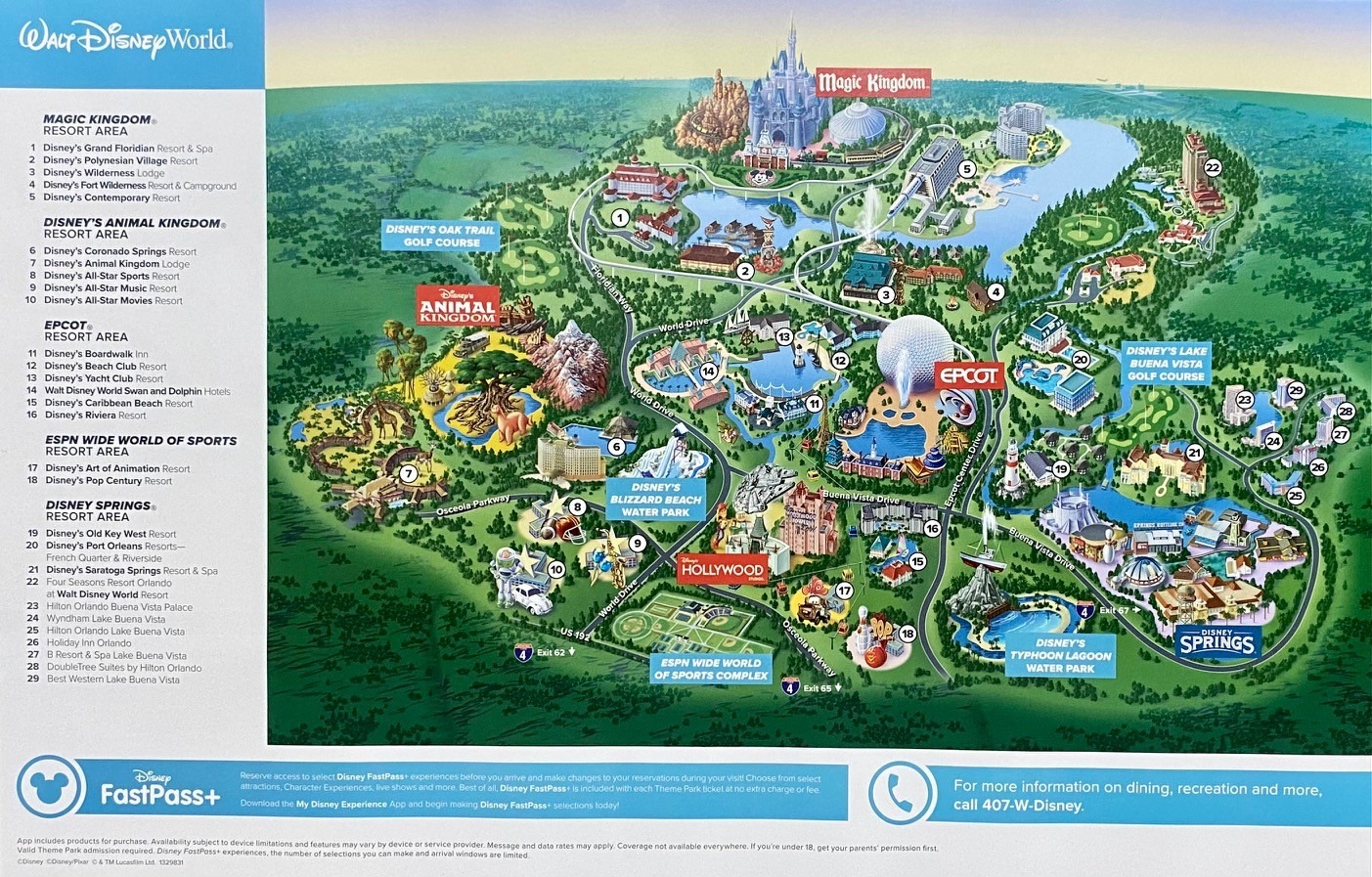 Carte du monde Disney - Carte des parcs d'Orlando