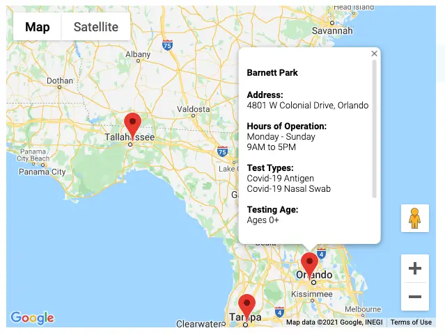 Barnett-Park - Test Covid gratuit à Orlando