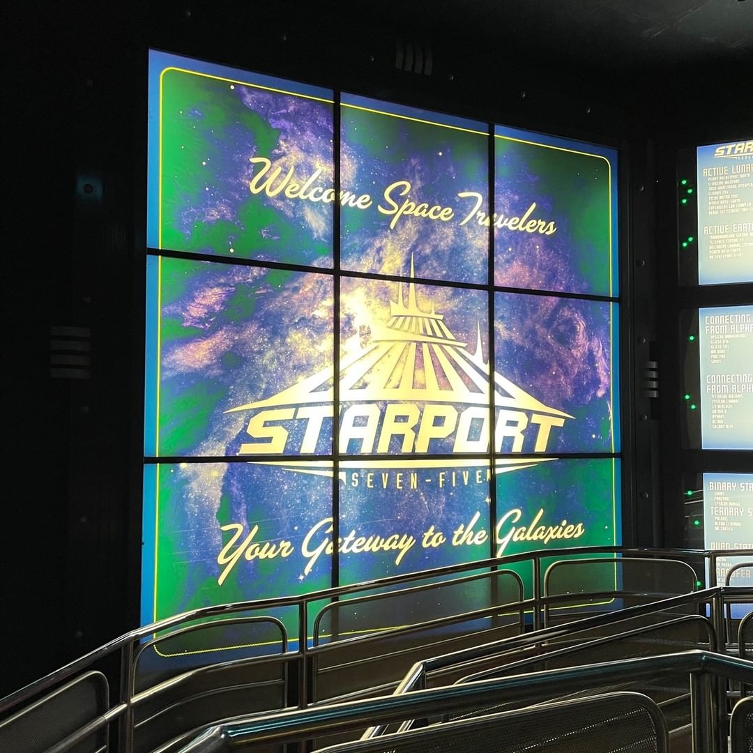 Inside the Space Mountain queue