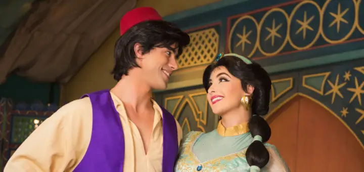 Aladdin et Jasmine aux parcs Disney