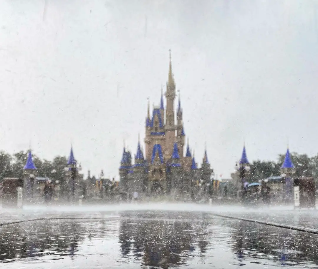 Magic Kingdom with a lot of Rain