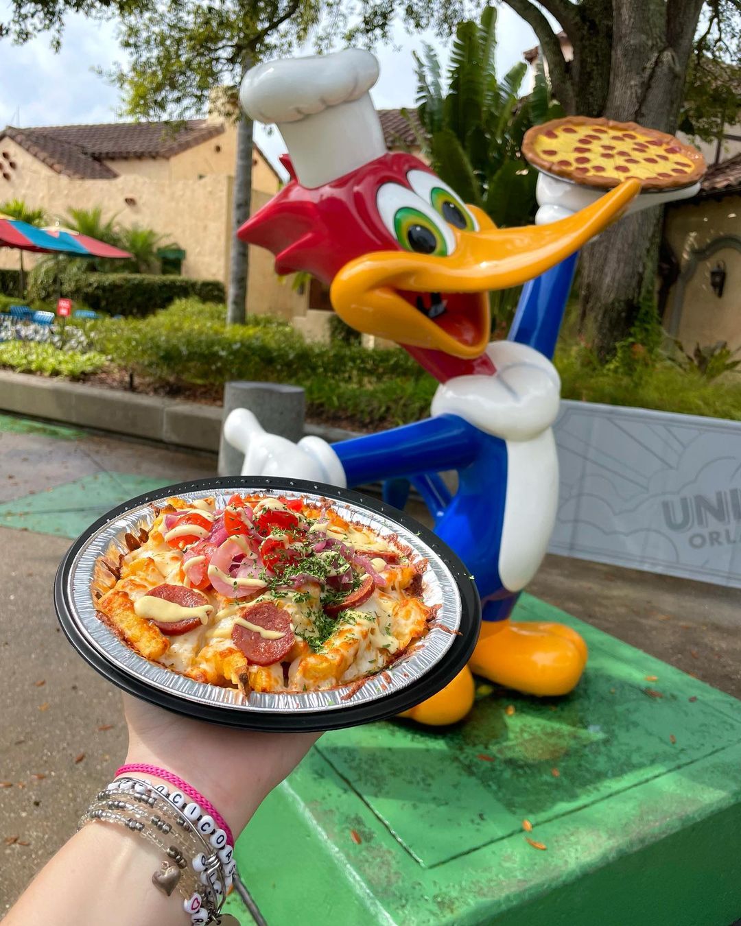Pizza Fries - Prato Clássico do Kiz Zona Pizza Company - Restaurante da Universal Studios