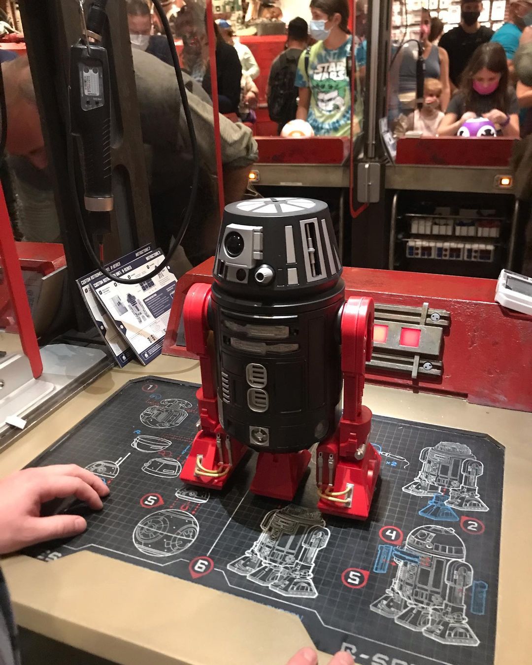 Droid assembly at the Droid Depot at Disney