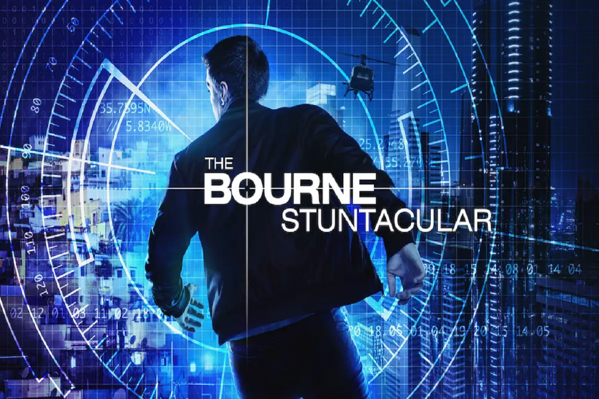 Imagem capturada de abertura dos filmes que inspiraram o The bourne stuntacular