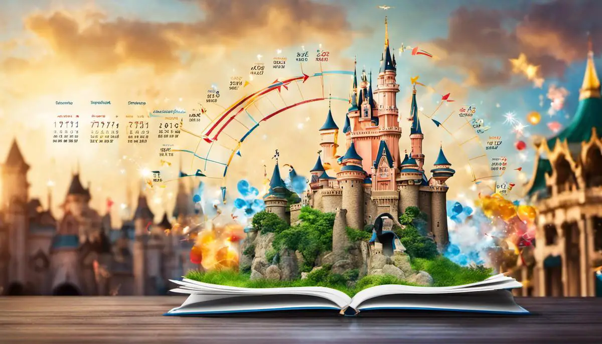 Image of a calendar with arrows pointing up and down, representing the fluctuation of prices for Disney vacation packages.