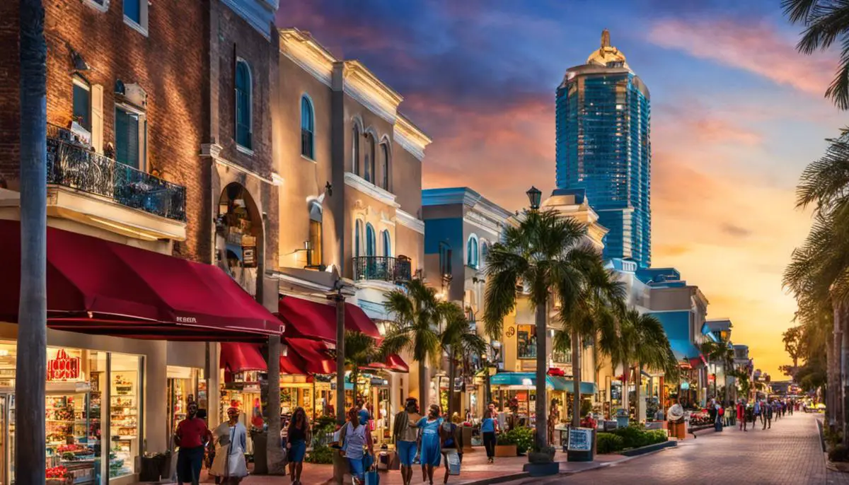 Image de gens faisant du shopping dans les villes de Floride.