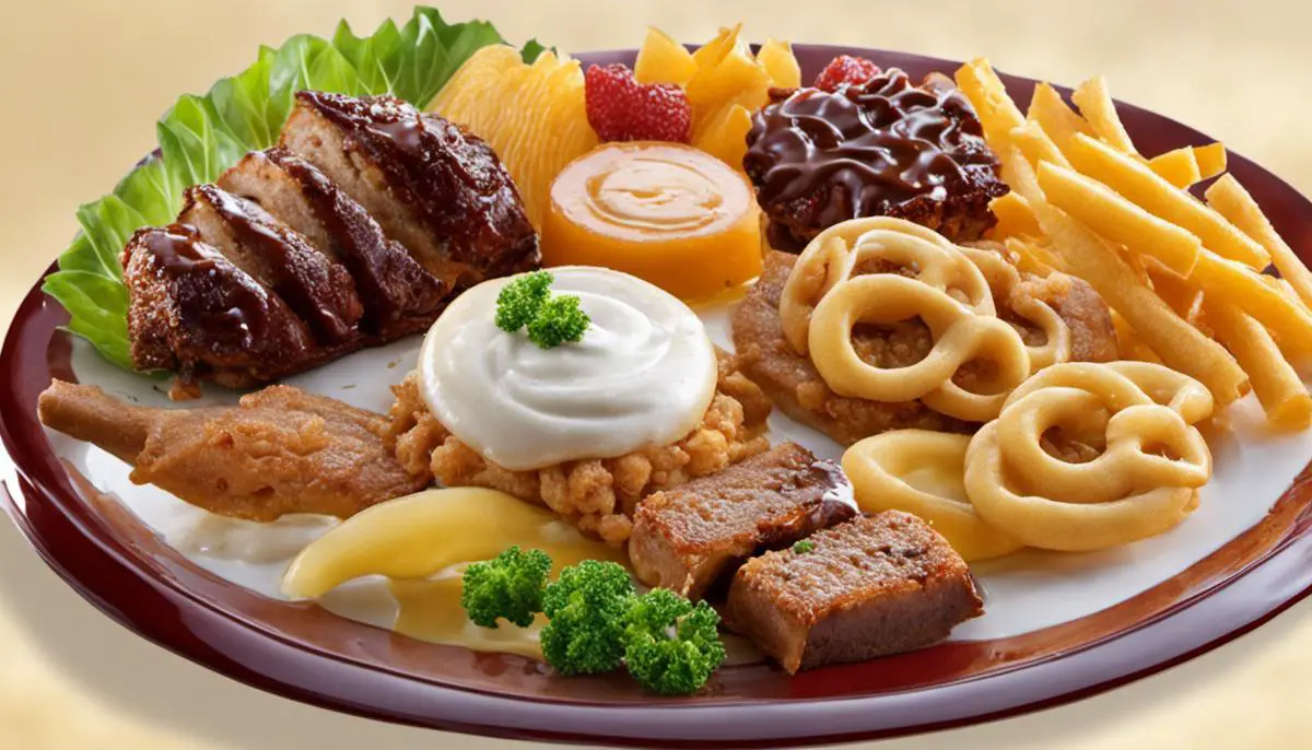 Ein Bild verschiedener köstlicher Mahlzeiten und Leckereien, die Sie in Disney-Themenparks finden können.