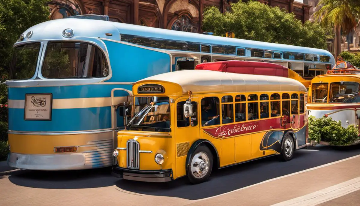 Imagen de diferentes medios de transporte en Disney para ayudarte a elegir la opción ideal