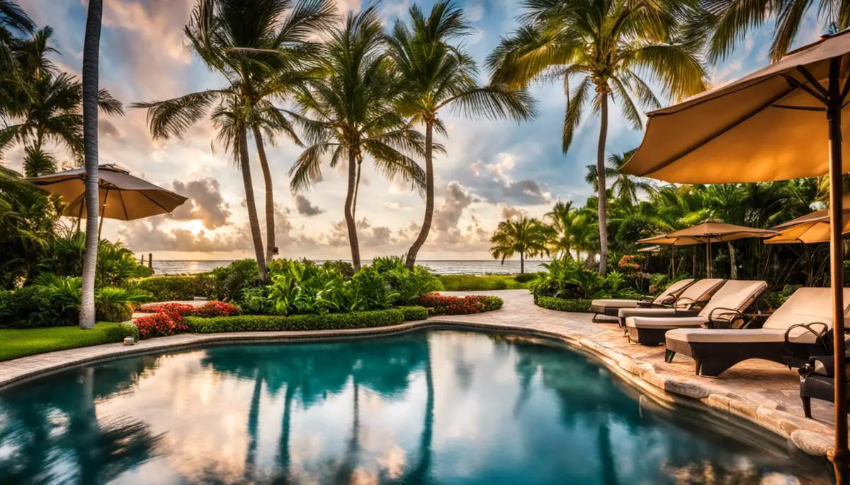 Image d'un complexe spa luxueux en Floride avec de magnifiques espaces de détente et une ambiance sereine